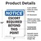 Signmission Escort Required Beyond This Point OSHA Notice Sign, Plastic, 7in W x 10in L, 2PK OS-2PACK-NS-P-710-V-12160 - alternate 4